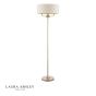 Laura Ashley Sorrento 3 Light Floor Lamp Matt Antique Brass With Natural Shade