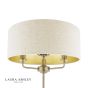 Laura Ashley Sorrento 3 Light Floor Lamp Matt Antique Brass With Natural Shade