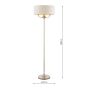 Laura Ashley Sorrento 3 Light Floor Lamp Matt Antique Brass With Natural Shade