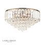 Laura Ashley Vienna 3 Light Flush Crystal and Antique Brass