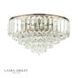 Laura Ashley Vienna 3 Light Flush Crystal and Antique Brass
