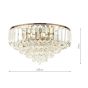 Laura Ashley Vienna 3 Light Flush Crystal and Antique Brass