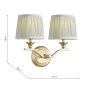 Laura Ashley Hemsley 2 Light Wall Light Matt Antique Brass With Shade
