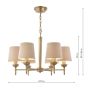 Laura Ashley Sullivan 6 Light Pendant Matt Champagne With Shade