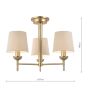 Laura Ashley Sullivan 3 Light Semi-Flush Matt Champagne With Shade