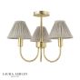 Laura Ashley Willowbrook 3 Light Semi-Flush Matt Antique Brass With Shade