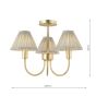 Laura Ashley Willowbrook 3 Light Semi-Flush Matt Antique Brass With Shade