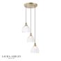 Laura Ashley Vintage 3 Light Cluster Pendant Textured Glass and Matt Antique Brass