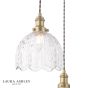 Laura Ashley Vintage 3 Light Cluster Pendant Textured Glass and Matt Antique Brass