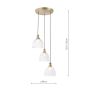 Laura Ashley Vintage 3 Light Cluster Pendant Textured Glass and Matt Antique Brass