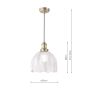Laura Ashley Vintage Pendant Textured Glass and Matt Antique Brass