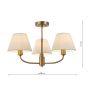 Laura Ashley Denston 3 Light Semi-Flush Antique Bronze With Shade