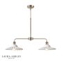 Laura Ashley Beca 2 Light Bar Pendant White Ceramic and Antique Brass