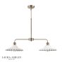 Laura Ashley Beca 2 Light Bar Pendant White Ceramic and Antique Brass