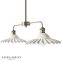 Laura Ashley Beca 2 Light Bar Pendant White Ceramic and Antique Brass