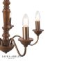 Laura Ashley Tate 5 Light Armed Pendant Dark Wood and Satin Bronze Fitting Only