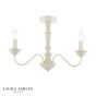 Laura Ashley Tate 3 Light Semi-Flush Distressed White