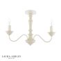 Laura Ashley Tate 3 Light Semi-Flush Distressed White