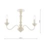 Laura Ashley Tate 3 Light Semi-Flush Distressed White