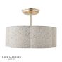 Laura Ashley Delamore 2 Light Semi-Flush Grey and Matt Antique Brass