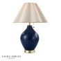 Laura Ashley Mr Jones Table Lamp Blue Ceramic and Matt Antique Brass With Shade