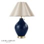 Laura Ashley Mr Jones Table Lamp Blue Ceramic and Matt Antique Brass With Shade