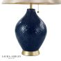 Laura Ashley Mr Jones Table Lamp Blue Ceramic and Matt Antique Brass With Shade