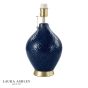 Laura Ashley Mr Jones Table Lamp Blue Ceramic and Matt Antique Brass With Shade