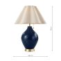 Laura Ashley Mr Jones Table Lamp Blue Ceramic and Matt Antique Brass With Shade
