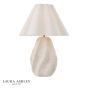Laura Ashley Strata Table Lamp Matt White and Antique Brass With Shade