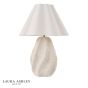 Laura Ashley Strata Table Lamp Matt White and Antique Brass With Shade