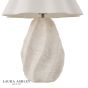 Laura Ashley Strata Table Lamp Matt White and Antique Brass With Shade