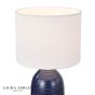 Laura Ashley Penny Twin Pack Table Lamp Blue Ceramic and Polished Chrome With Shade