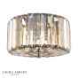 Laura Ashley Fernhurst 3 Light Flush Antique Brass and Champagne Crystal