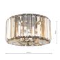 Laura Ashley Fernhurst 3 Light Flush Antique Brass and Champagne Crystal