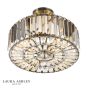 Laura Ashley Fernhurst 3 Light Semi-Flush Antique Brass and Champagne Crystal