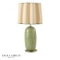 Laura Ashley Silchester Table Lamp Green Ceramic and Antique Brass With Shade