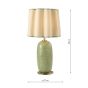 Laura Ashley Silchester Table Lamp Green Ceramic and Antique Brass With Shade