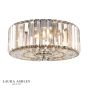 Laura Ashley Fernhurst 3 Light Flush Antique Brass and Champagne Crystal