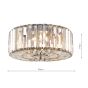 Laura Ashley Fernhurst 3 Light Flush Antique Brass and Champagne Crystal