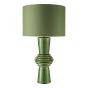 Lagle Table Lamp Green Ceramic and Antique Brass With Shade