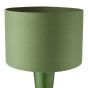 Lagle Table Lamp Green Ceramic and Antique Brass With Shade