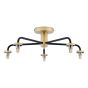 Lainey 5 Light Semi-Flush Matt Black and Antique Brass Frame Only
