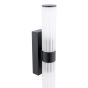 Lars 2 Light Bathroom Wall Light Matt Black and White Frosted Acrylic IP44