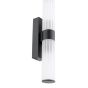 Lars 2 Light Bathroom Wall Light Matt Black and White Frosted Acrylic IP44