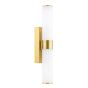Lars 2 Light Bathroom Wall Light Brushed Gold and White Frosted Acrylic IP44