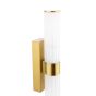 Lars 2 Light Bathroom Wall Light Brushed Gold and White Frosted Acrylic IP44