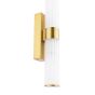 Lars 2 Light Bathroom Wall Light Brushed Gold and White Frosted Acrylic IP44