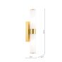 Lars 2 Light Bathroom Wall Light Brushed Gold and White Frosted Acrylic IP44