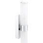 Lars 2 Light Bathroom Wall Light Polished Chrome and White Frosted Acrylic IP44